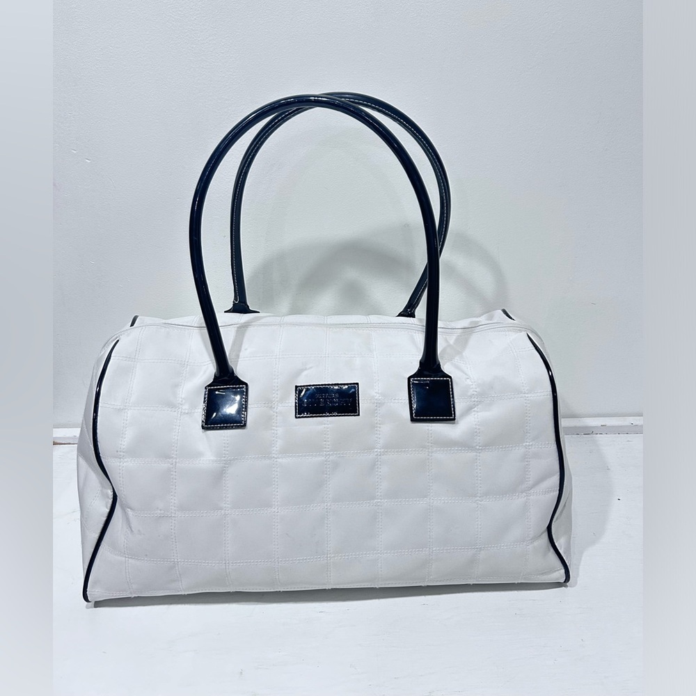 GIVENCHY Parfums‎ White Black Nylon Quilted Duffle Weekender Gym Bag